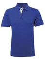 Heren Polo Asquith & Fox Classic Fit Contrast Royal Blue-Wit